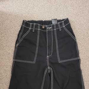 High Waisted Jeans with Contrast Stitching